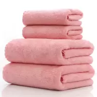 浴巾套装洗脸毛巾人大浴巾礼品套装网红珊瑚绒柔软精品成|活力粉色 2浴巾