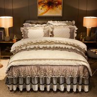 床上天鹅绒四件套欧式床裙夹棉加厚床罩床单冬季保暖四件套水晶绒