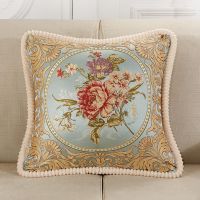 欧式抱枕客厅沙发靠垫办公室刺绣靠枕腰枕汽车靠背垫提花抱枕套子