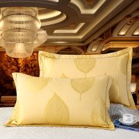 枕头套纯棉单人成人枕头装枕芯套枕套欧式一对提花全棉套装大人|叶影飘絮