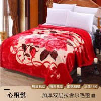 拉舍尔毛毯盖毯冬季被子床单加厚双层单双人双面绒婚庆珊瑚绒毯子