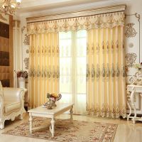 定做窗帘简约欧式遮光客厅卧室成品提花刺绣花布料成品落地窗纱