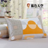 学生宿舍酒店用枕头芯送枕芯加枕套枕头一对装家用枕套护颈枕|橘色天空【枕芯+枕套】二只