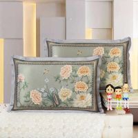 一对装夏季冰丝凉单人枕套凉席枕头套空调凉藤枕芯套|富贵人生（双面一对）