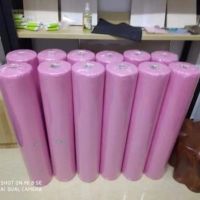 加厚十字孔一次性床单卷美容院床垫床罩按摩旅游无纺布床单卷|粉色加厚一卷开头洞（微防水防油）
