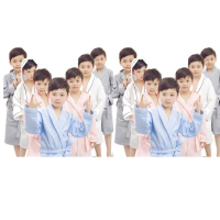 儿童浴袍男孩夏季薄款纯棉女孩带帽中大童温泉游泳吸水小孩睡袍