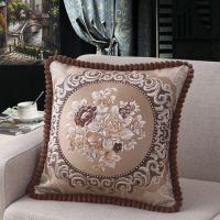 欧式沙发抱枕套靠垫靠背垫加厚枕芯靠枕套贡缎办公室客厅汽车靠背
