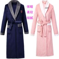 精品情侣睡衣加厚法兰绒睡袍秋冬季男女长款珊瑚绒浴袍家居服大码