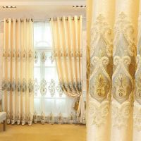 高档欧式绣花窗帘成品客厅卧室别墅阳台遮光落地窗帘窗纱遮光特价