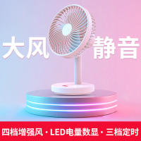 usb风扇 小型可充电定时迷你便携式大风力学生宿舍办公室桌面台式超静音家用儿童床上床头汽车车载接口桌上5v