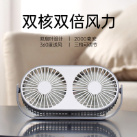 双核扇叶usb迷你小风扇静音办公室电脑桌面大风力自然风学生宿舍床上可爱手持便携式随身带充电式 台式电风扇