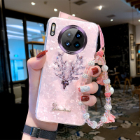 新款华为mate30手机壳网红个性mate30pro炫彩贝壳包边软胶创意女款mate30pro带挂绳潮防摔水钻套麋鹿