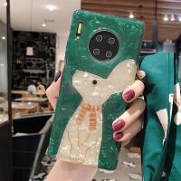 适用于华为mate30手机壳mate30pro贝壳纹兔子mate20女款p30挂绳软