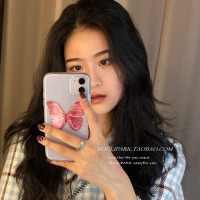 自制韩国ins小众风粉色蝴蝶苹果手机壳iphone11全包xsmax复古