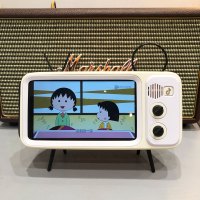 手机架创意蓝牙音箱复古电视机小收音机懒人音响桌面手机支架可爱卡通桌上支座追剧神器看迷你支撑架