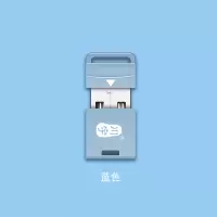 c292迷你车内嵌式手机载小型读卡器microsd/tf内存卡读卡器|蓝色 USB2.0