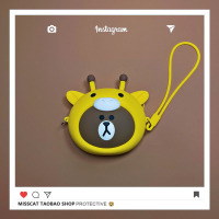 可爱便携多功能旅行数码整理充电器数据线鼠标有线耳机收纳包盒大|大号硅胶包小熊变鹿