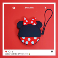 可爱便携多功能旅行数码整理充电器数据线鼠标有线耳机收纳包盒大|特大号包背影米妮