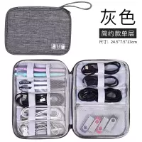 收纳包多功能u盘耳机充电器鼠标数码收纳数据线适合苹果电源线收纳袋保护盒笔记本联想小米配件定制戴尔华硕|薄款灰色