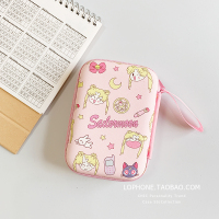 日韩可爱卡通耳机收纳包数据线充电器2.5寸硬盘收纳盒蓝牙零钱包|[长款收纳包]集合美少女
