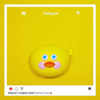 可爱便携多功能旅行数码整理充电器数据线鼠标有线耳机收纳包盒大|红色号包玻尿酸鸭