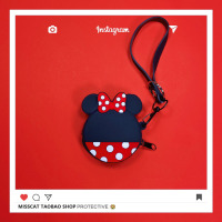 可爱便携多功能旅行数码整理充电器数据线鼠标有线耳机收纳包盒大|浅黄色迷你包波点米妮