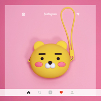 数码零钱包 钥匙有线耳机收纳包数据线充电器收纳盒便携可爱硅胶|柠檬黄大号包莱恩狮