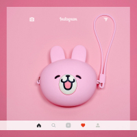 数码零钱包 钥匙有线耳机收纳包数据线充电器收纳盒便携可爱硅胶|桔红色大号包赫拉兔