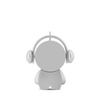 金属u盘32g手机电脑通用优盘64g学生可爱女生u盘128g定制刻字16g|银色音乐人 32G