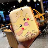 可爱卡通移动硬盘电源数据线充电器收纳盒耳机零钱收纳袋便携包|黄皮卡丘收纳盒 单个装（发1个）