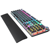 台式电脑黑轴茶轴游戏有线外接f2088蒸汽朋克真机械复古圆键外设带手托网吧吃鸡笔记本专用电竞键盘青轴