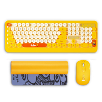 无线键盘鼠标套装游戏办公家用打字轻薄静音笔记本电脑台式usb朋克复古圆键帽防水个性可爱女生卡通无限键鼠