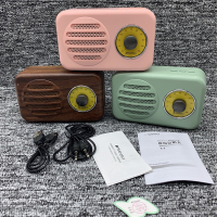 复古元素无线蓝牙重低音插卡支持fm/t1音箱音响aux