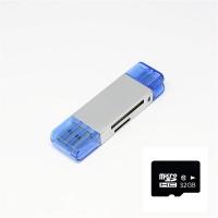 电脑两用通用车载读卡器安卓手机oppo内存卡tfsd卡vivo华为多功能|银色+32G内存卡
