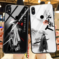 中国风寒江孤影小米mix3手机壳男女款玻璃壳镜面全包防摔情侣款限量版国潮古风江湖故人个性