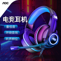 双耳女生有线游戏台式机头戴式带电竞吃鸡专用耳麦高音质麦克风电脑耳机重低音挂hs100脖式降噪