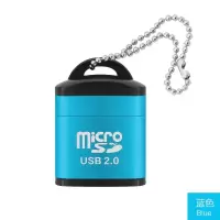 读卡器usb2.0microsdtf读卡器手机音响迷你读卡器高速卡车载便携|蓝色 2个装