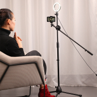 视频设备美颜夹拍摄手机平拍俯拍网红摄影通用快手支架补光灯多功能万能拍照自拍三脚架神器户外拍