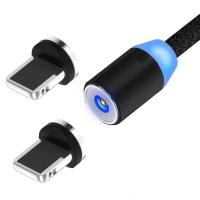 头子免插拔超级快充苹果安卓手机磁吸三合一充电线磁头自吸数据线|炫酷黑 (2米线)+安卓头