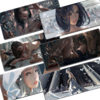 wlop刀冰公主锁边游戏垫写字台书桌垫鼠标垫竞海琴烟电脑垫桌布垫键盘垫定制大号电加厚电脑办公桌超大号鬼