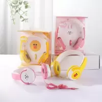 头戴式耳机韩版女生卡通可爱学生耳机vivo华为oppo手机有线通用