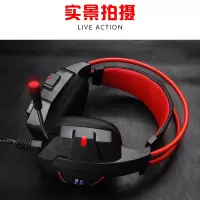 x5耳机头戴式通用高音质有线带麦电脑手机游戏吃鸡发光耳麦