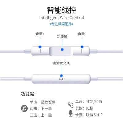 通话游戏k歌吃鸡苹果7/8耳机线iphone6/7p/8p/x/8plus耳塞扁头11