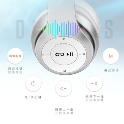 无线头戴式蓝牙耳机重低音运动耳机音乐插卡收音通话手机通用耳麦