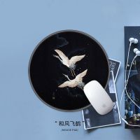 鼠标垫小号25cm圆形中号日韩个性创意文艺女游戏定制办公布面胶垫