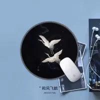 鼠标垫小号25cm圆形中号日韩个性创意文艺女游戏定制办公布面胶垫