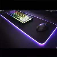 锁边超大rgb发光鼠标垫发光 mousepad电脑桌垫幻彩鼠标垫电竞发光