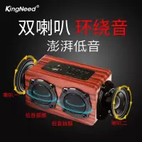 无线蓝牙音箱手机低音炮插卡电脑户外便携大音量收音机小钢炮木质