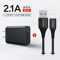 ipad充电器mini/air/2/3/4/iphone5|[黑色套餐]1米MFi认证线+2.1A单口充电器