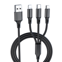 充电器5v2a插头套装三合一快充一拖三数据线适用苹果华为安卓手机|1.2米[黑色]一拖三线
